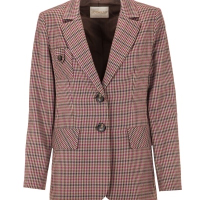 Blazer em xadrez multicolor Pooze