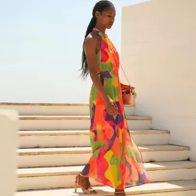 Vestido comprido estampado Spaccio