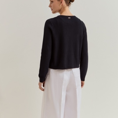 Casaco estilo cardigan em malha tricotada Lion of Porches