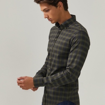 Camisa slim fit xadrez Decenio