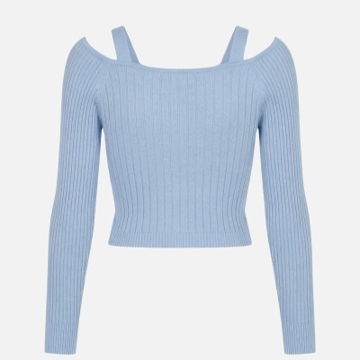 Camisola de malha curta com efeito canelado Scripta