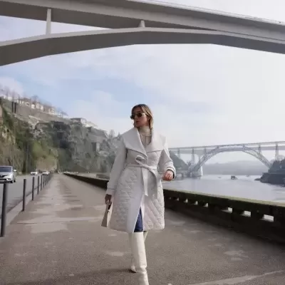 Casaco com encaixes em acolchoado Scripta