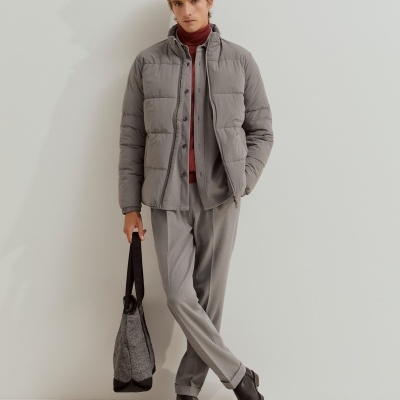 Blusão acolchoado com capuz oculto Lion of Porches