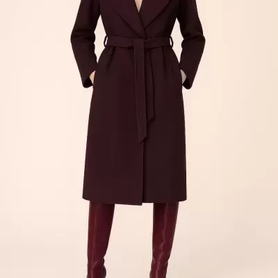 Casaco Comprido com Gola Ampla e Cinto Sahoco