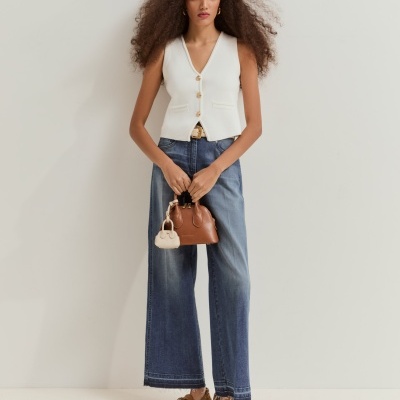 Colete de malha com decote em V Lion of Porches