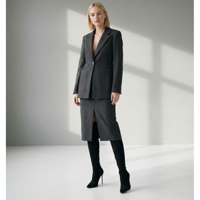 Blazer com risca diplomárica e bolsos patch Scripta