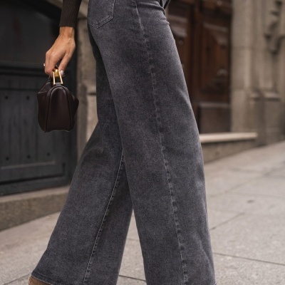 Jeans wide leg em algodão Ferrache