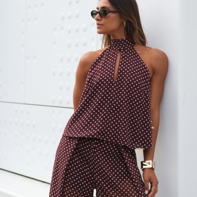 Top Nectar halter em chiffon Sahoco