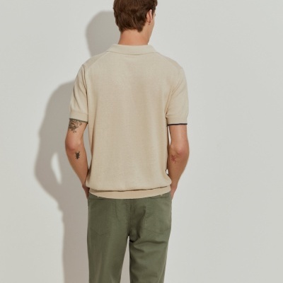 Polo manga curta em linho e algodão Lion of Porches