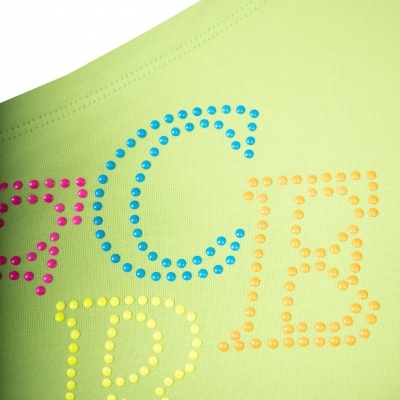 Top algodão decote assimétrico logo colorido Ferrache