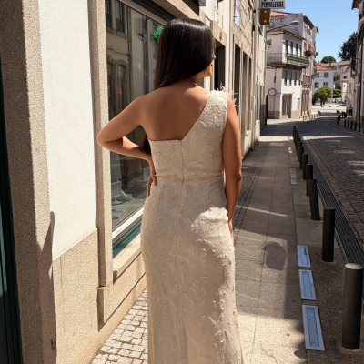 Vestido comprido lantejoulas Moncho Heredia