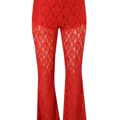 CALÇAS FLARE EM MALHA RENDADA SAHOCO