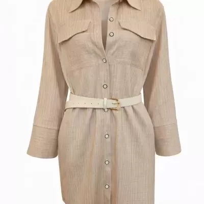 Vestido Camiseiro com Cinto Sahoco