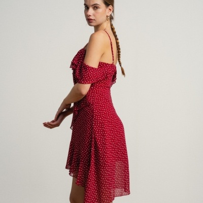 Vestido curto de corte fluido as bolinhas SMF