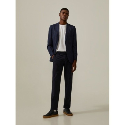 Calças chino slim fit em sarja Decenio