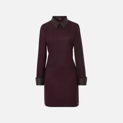 Vestido às riscas com pormenor na gola e mangas Scripta