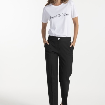 T-SHIRT EM ALGODÃO COM ESTAMPADO ANA SOUSA