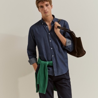 Camisa de ganga regular fit Lion of Porches