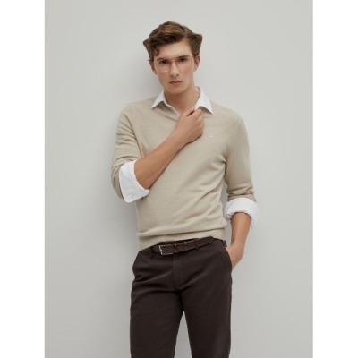 Pullover decote em V algodão e caxemira Decenio