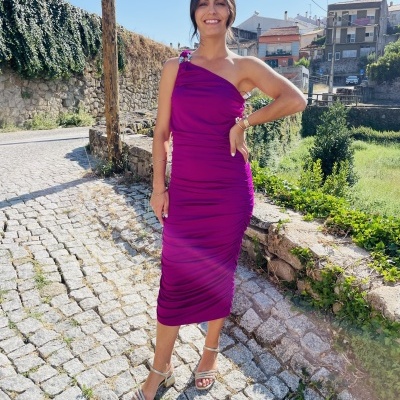 Vestido Midi Assimétrico aplique SH x GM