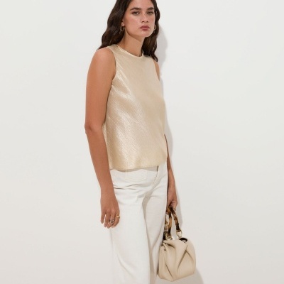 Top em tecido acetinado Decenio