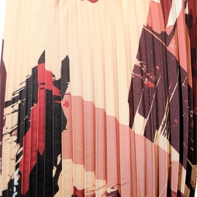 Saia plissada estampada Sahoco