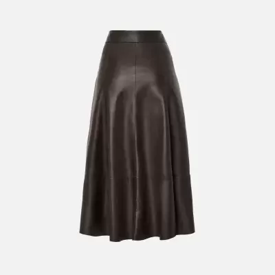Saia midi com efeito couro Scripta