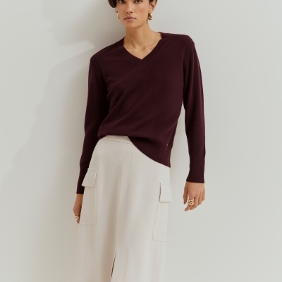 Camisola de lã decote em V Lion of Porches