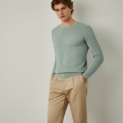 Camisola malha estruturada com gola redonda Lion of Porches