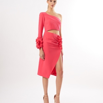 Vestido assimétrico de cerimónia Carla Ruiz