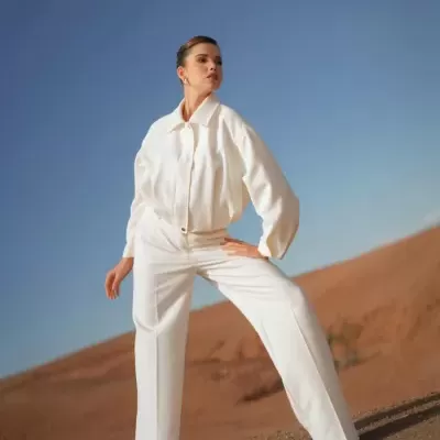 Calças de perna larga SPACCIO by Cristina