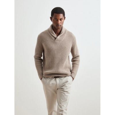 Camisola com mistura de lã e gola xale Decenio