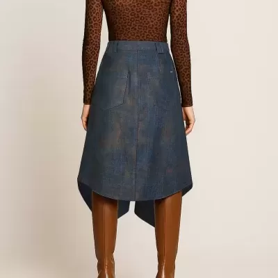 Top em veludo com padrão animal e efeito drapeado SAHOCO