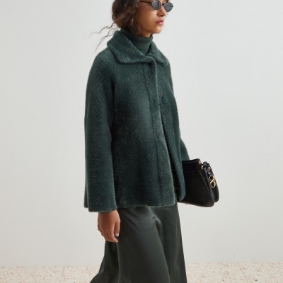 Casaco de pelo mangas raglan Decenio