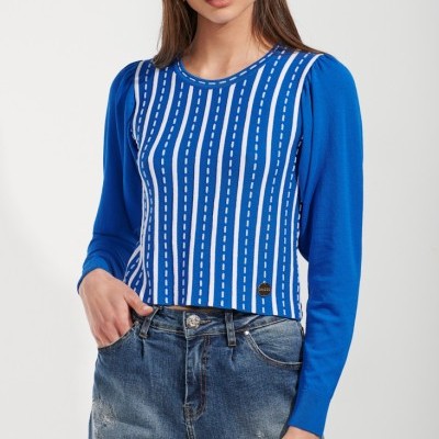 Camisola de malha com pespontos Sahoco