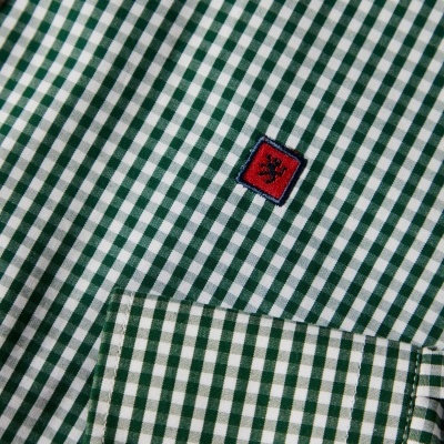 Camisa Slim Fit em tecido com padrão de quadrados Lion of Porches