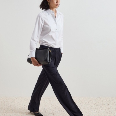 Calças clássicas às riscas regular fit Decenio