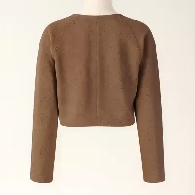 Top Curto com Acabamento Pele de Pêssego e Aplicações Brilhantes SAHOCO