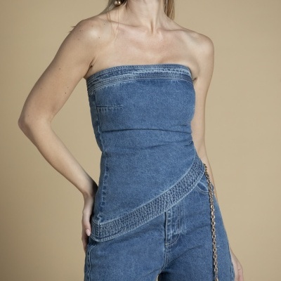 Jeans mom leg cintura subida Sahoco