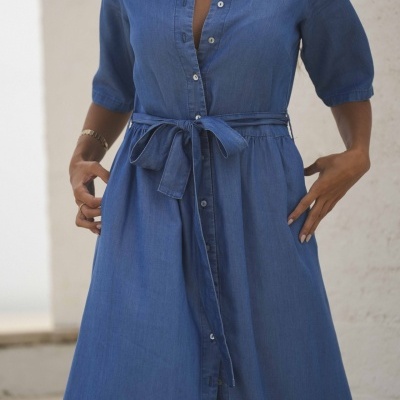 Vestido comprido Ganga tencel Bigzone