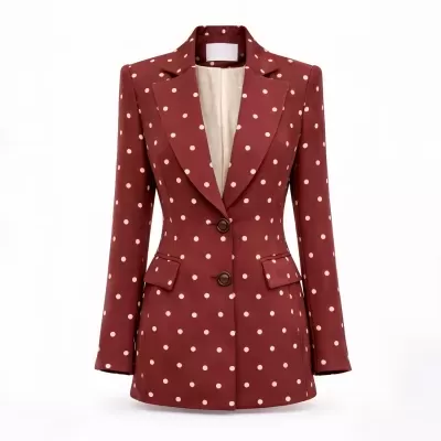 Blazer Citado com Estampado às Bolas Sahoco