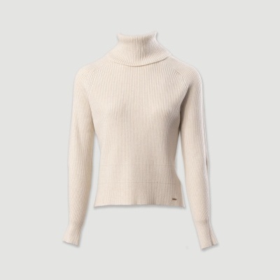 Camisola de malha canelada com gola alta Ferrache