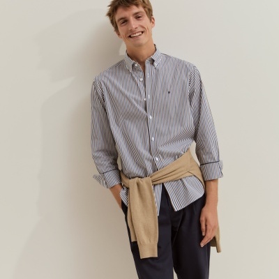 Camisa regular fit às riscas Lion Of Porches