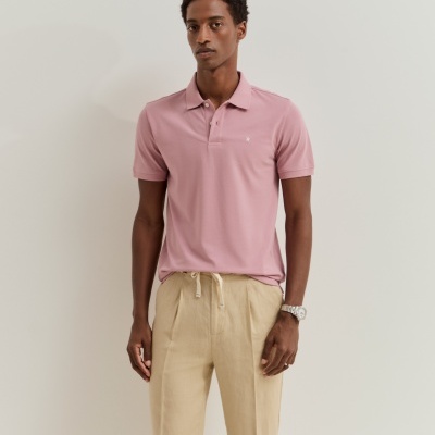 Polo de manga curta slim fit em algodão Lion of Porches
