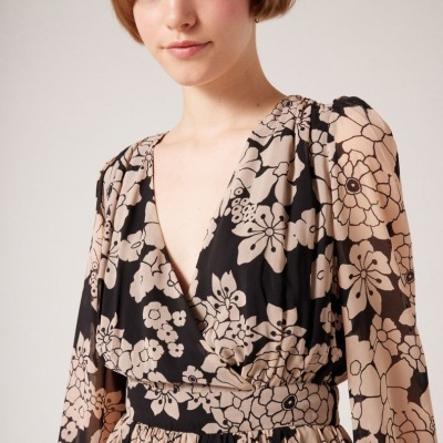 VESTIDO FLORAL FLUIDO  NAF NAF