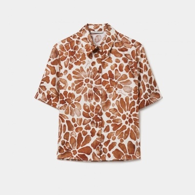 Camisa em algodão com estampado floral Decenio