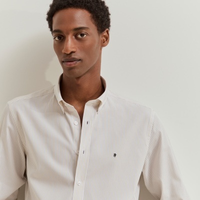 Camisa slim fit em algodão às riscas Lion of Porches