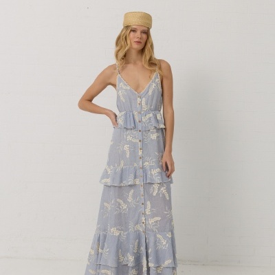 Vestido Strip Blue Swallow