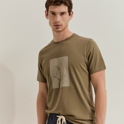 T-shirt de manga curta em algodão Lion of Porches
