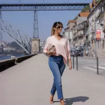 Calça de ganga de fitting ajustado Scripta